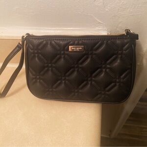 Kate Spade black Embroidered Chic Wristlet